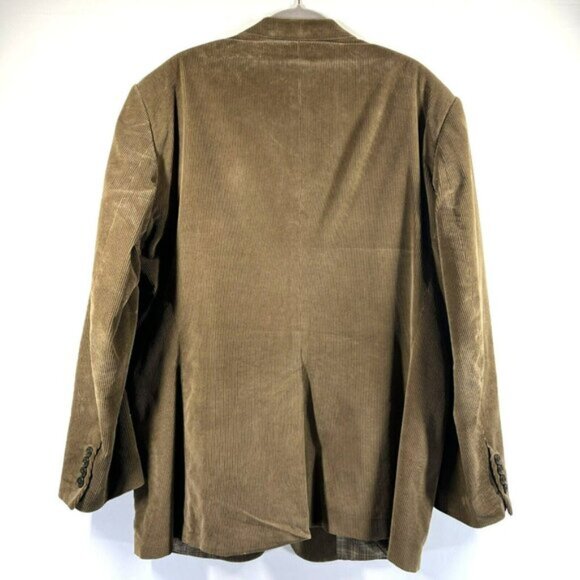 Saddlebred Men's Corduroy Sport Jacket Blazer Size 42R Lined Brown Solid Cotton - Picture 2 of 13